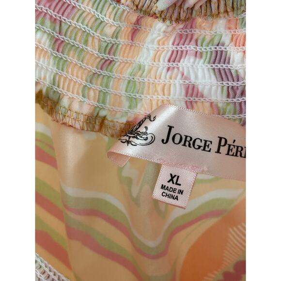 Jorge Pérez Off-the-Shoulder Tie-Sleeve Blouse Multicolor Summer Spring - Picture 9 of 9